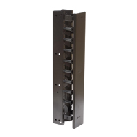 "Hubbell VS74H Z-Channel Vertical Organizer, Black, 7' Height, 4.5"" Wide"