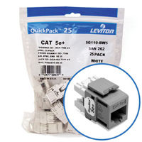 "Leviton 5G110-BG5 GigaMax 5e+ Connector Quickpack (Gray), CAT 5e, 25-pack"