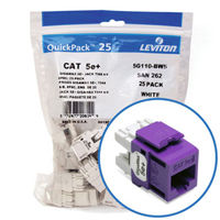 "Leviton 5G110-BP5 GigaMax 5e+ Connector Quickpack (Purple), CAT 5e, 25-pack"
