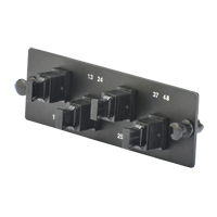 Panduit FAPH0412BLMPO Opticom MPO FAP loaded w/(4) key-up/key-up MPO fiber adapters; oriented horizontally