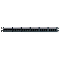 Panduit CPPKL6G24WBL 24-port CPPL24WBL patch panel with 24 CJ688TGBL jack modules.