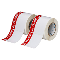 "Brady THTEL-161-483-1-PE Polyester, Red on White, 4.000, 4.000, 4.125, 4.200, 1, 2 rolls of 500, R6007 Labels"