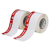 "Brady THTEL-25-483-1-PE Polyester, Red on White, 6.000, 4.000, 6.125, 4.200, 1, 2 rolls of 500, R6007 Labels"