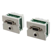 "Hubbell IM15311015GY VGA and 3.5mm 110 Module, Gray"