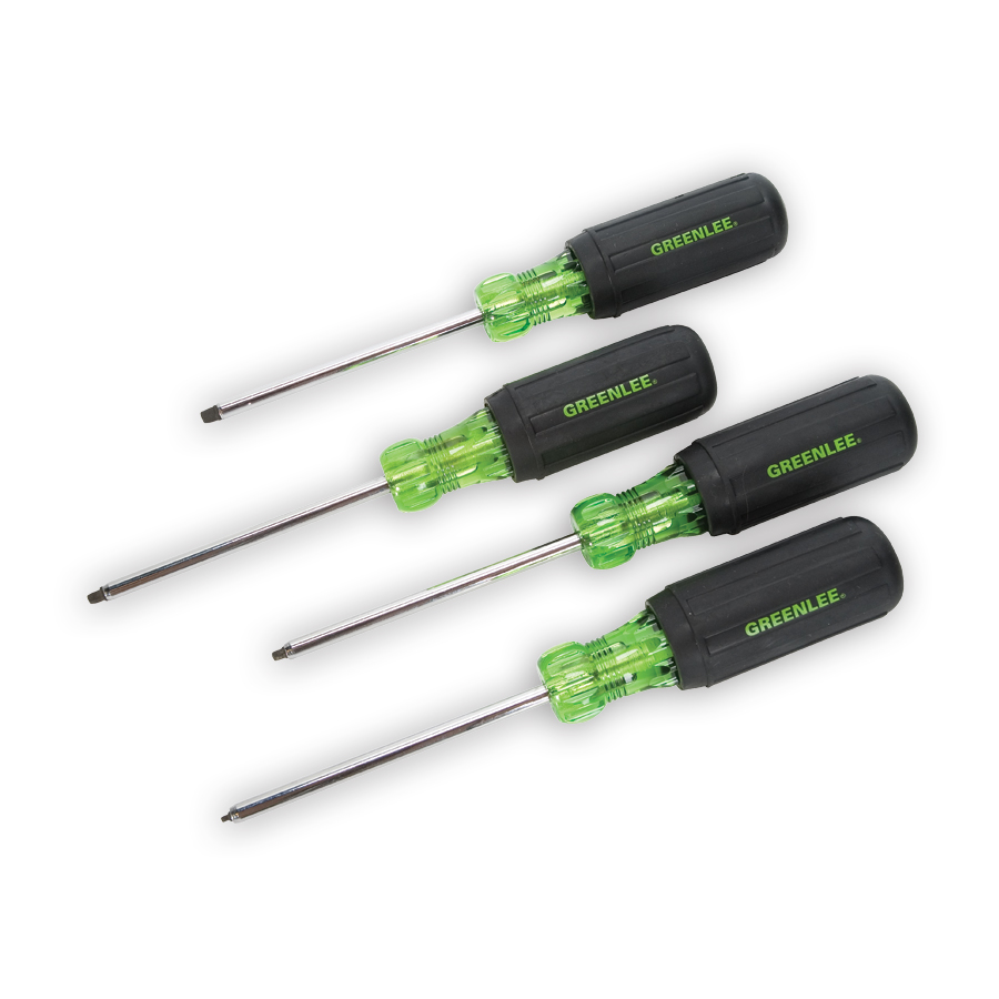 Greenlee 0353-01C 4-Piece Square-Recess Tip Driver Set