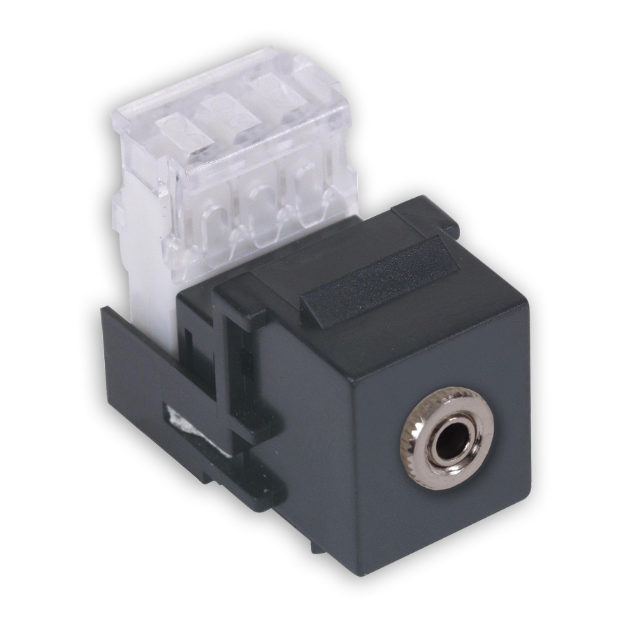 "Hubbell SF35110BK Stereo Jacks, 3.5mm to 110 Termination"
