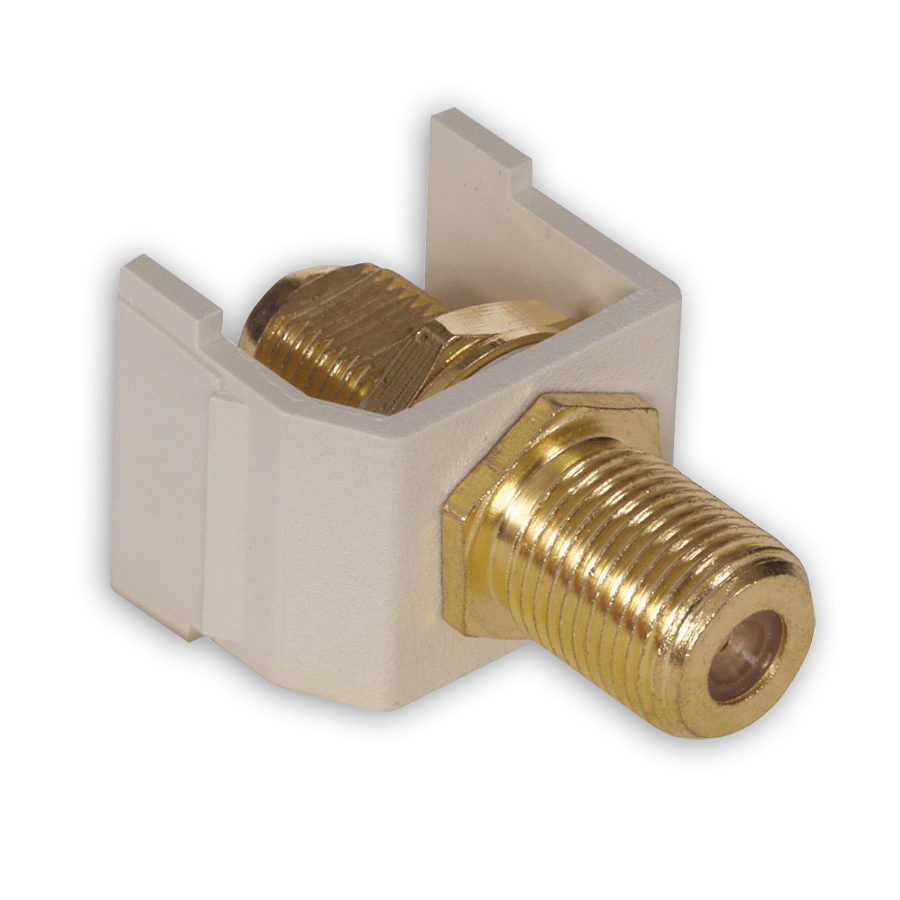 "Hubbell SFFGXX F-Type Coupler, Gold Bulkhead F/F"