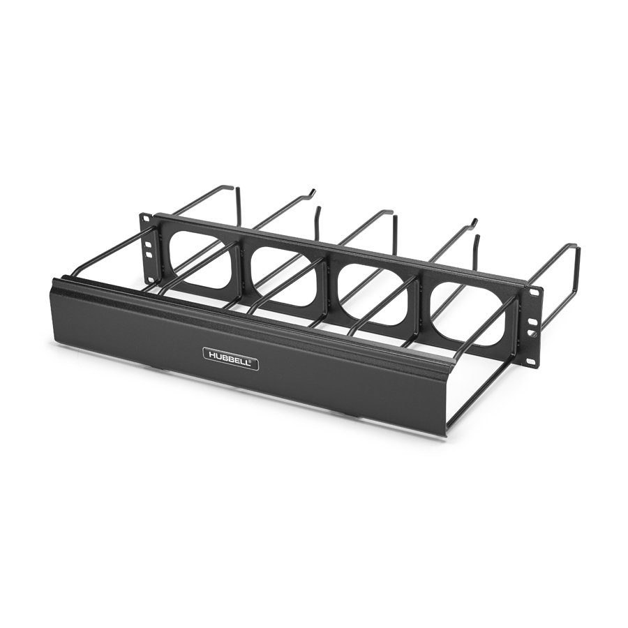 "Hubell HM277C M Series Cable Management 2RU, 7ö font extension, 7ö rear extension, Cover Included"