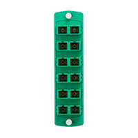 "Leviton 5F100-2VC Plate (green), SM/APC, Duplex SC, 12-fiber, zirc ceramic sleeve"