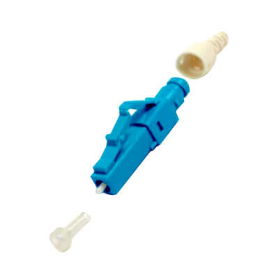 "Siemon FC1-LB-LCU-9BL LC simplex connector (UPC), blue, singlemode (OS1/OS2), 900mm buffered fiber, white boot"